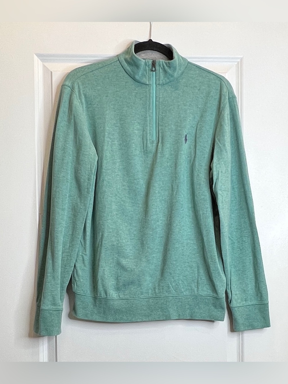 Polo Ralph Lauren 1/4 Zip Pullover Small Cotton Blend Celadon Green